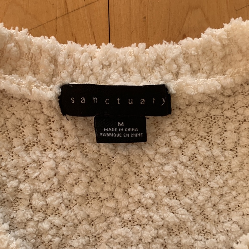Anthropologie Sanctuary Teddy/Popcorn Knit V-Neck Sweater - Picture 3 of 4